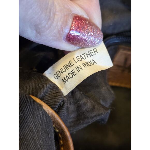 Velenca Holland Women's Woven Leather Crossbody Cognac Brown Purse Bag EUC Boho - Picture 13 of 13